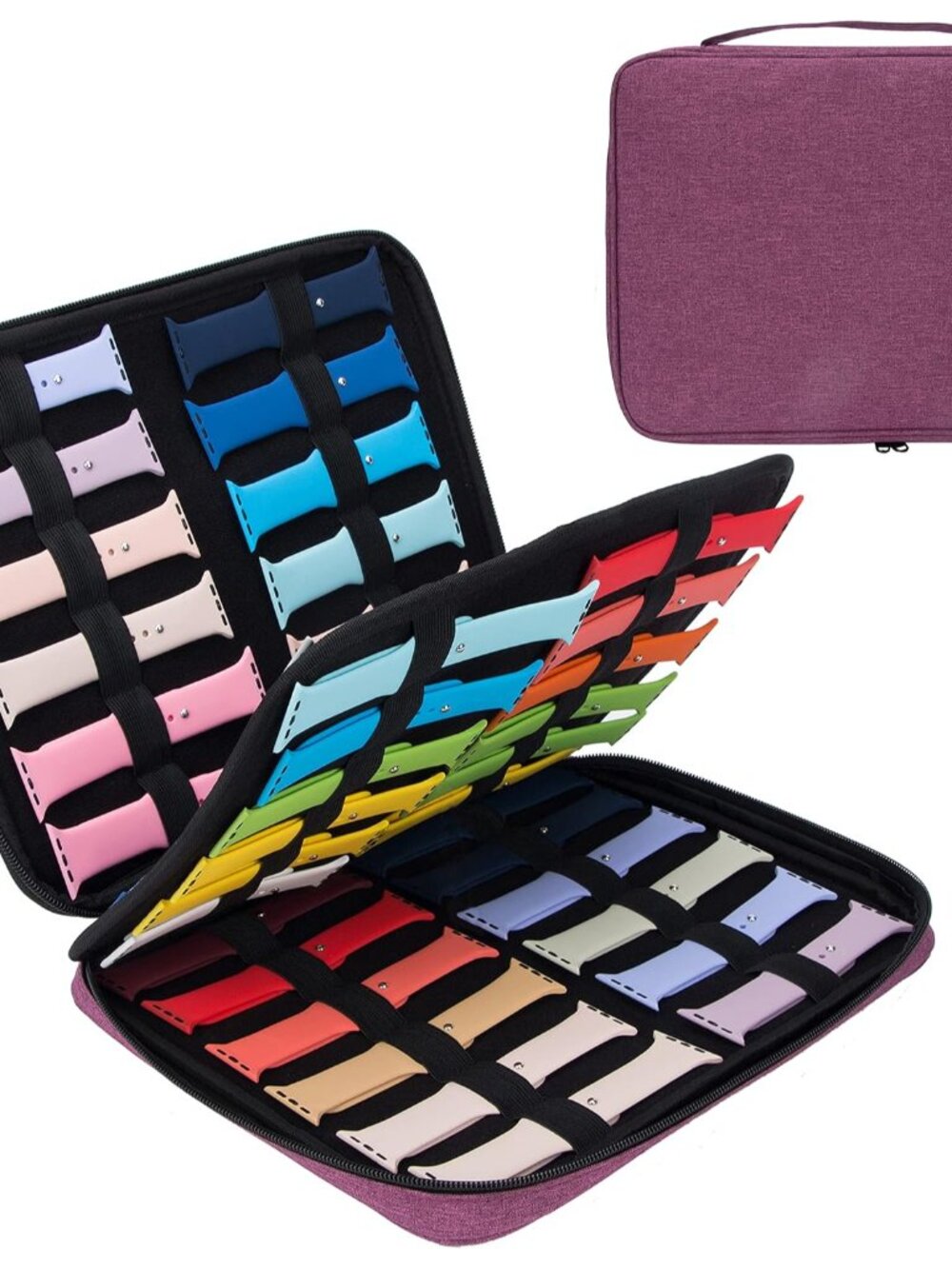 48 Watch Band Organizer Case, Holds 48 Straps for Smartwatch